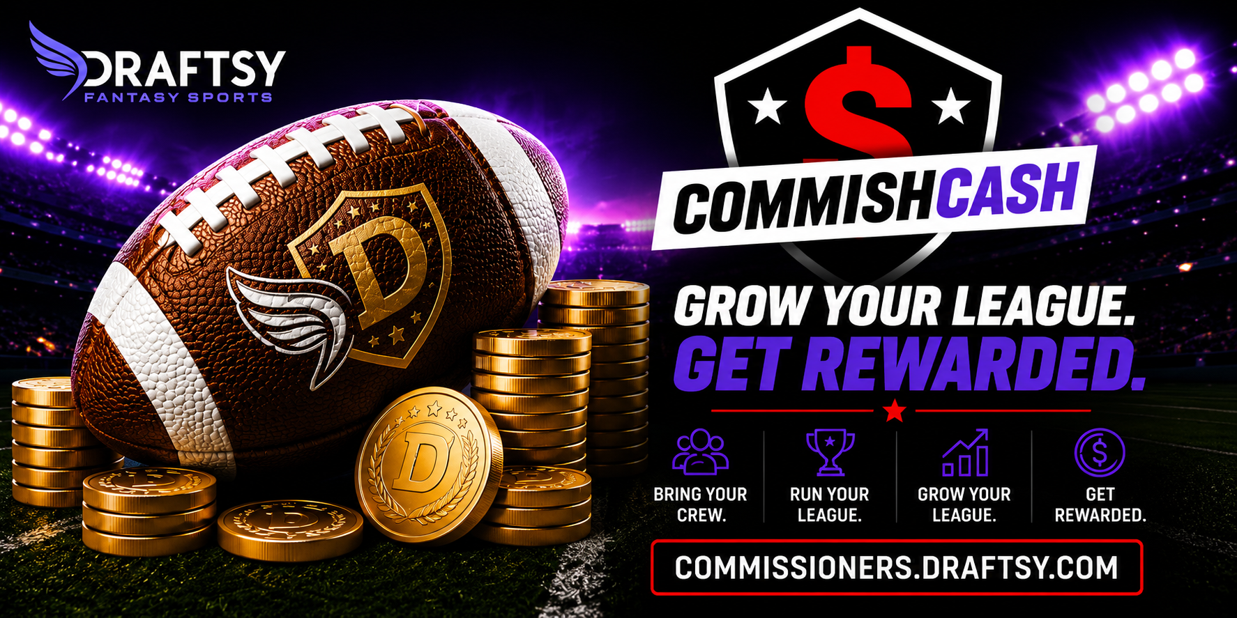 Draftsy CommishCash commissioner promotion