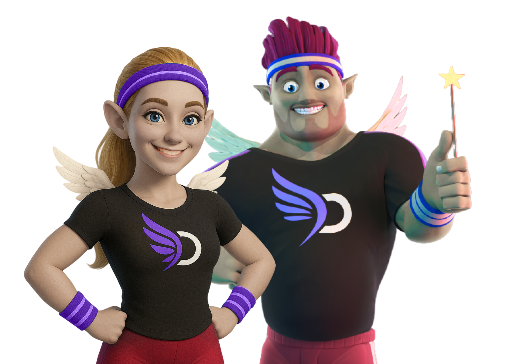 Draftsy characters Chuck and Erin